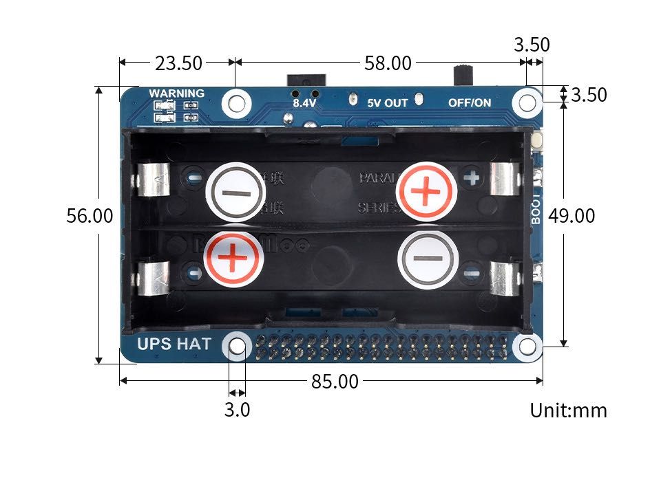 Waveshare UPS HAT (A) - ДБЖ для Raspberry Pi