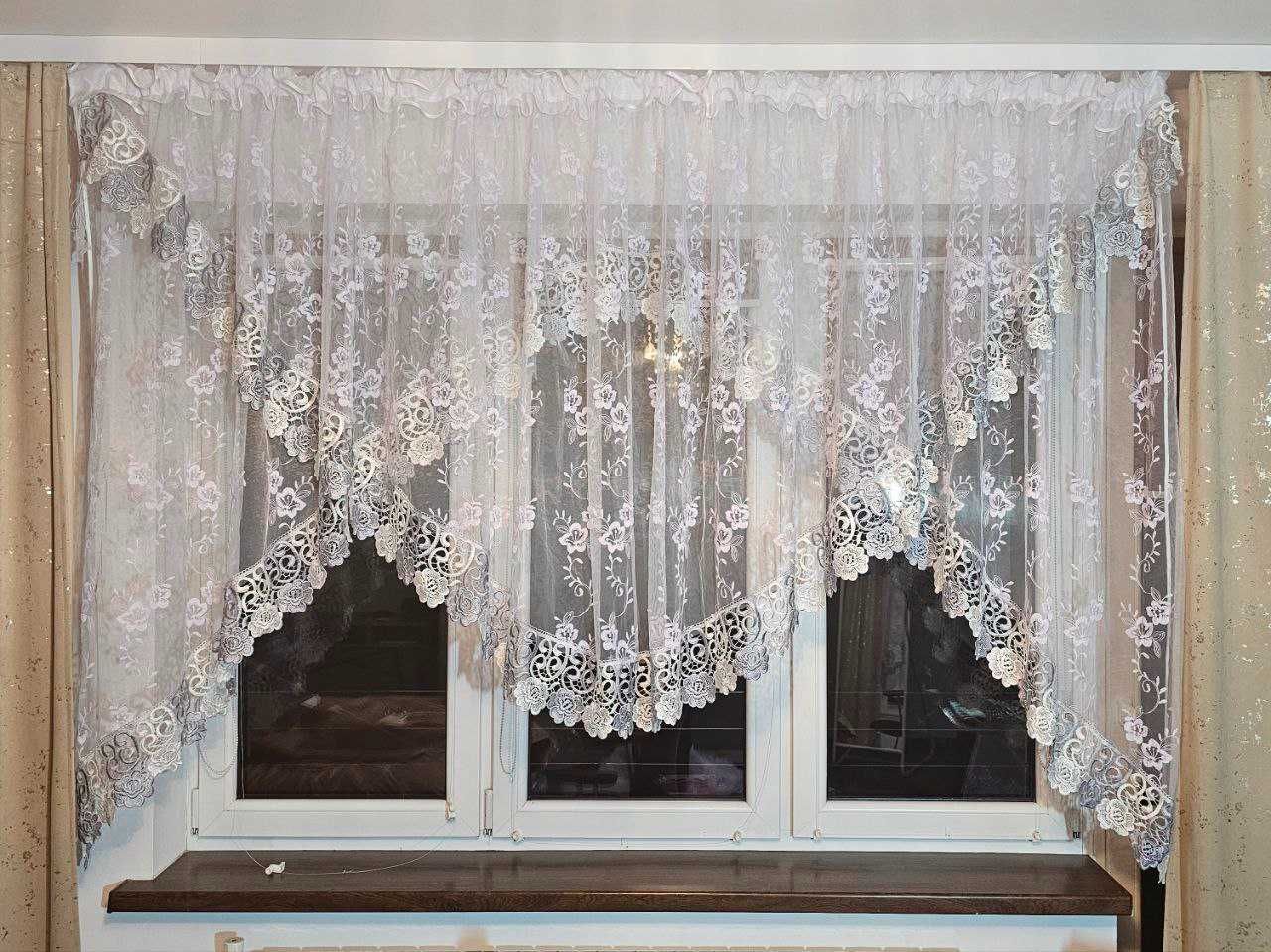 Firana klasyczna markizeta gipiurowa 160 x 400 cm