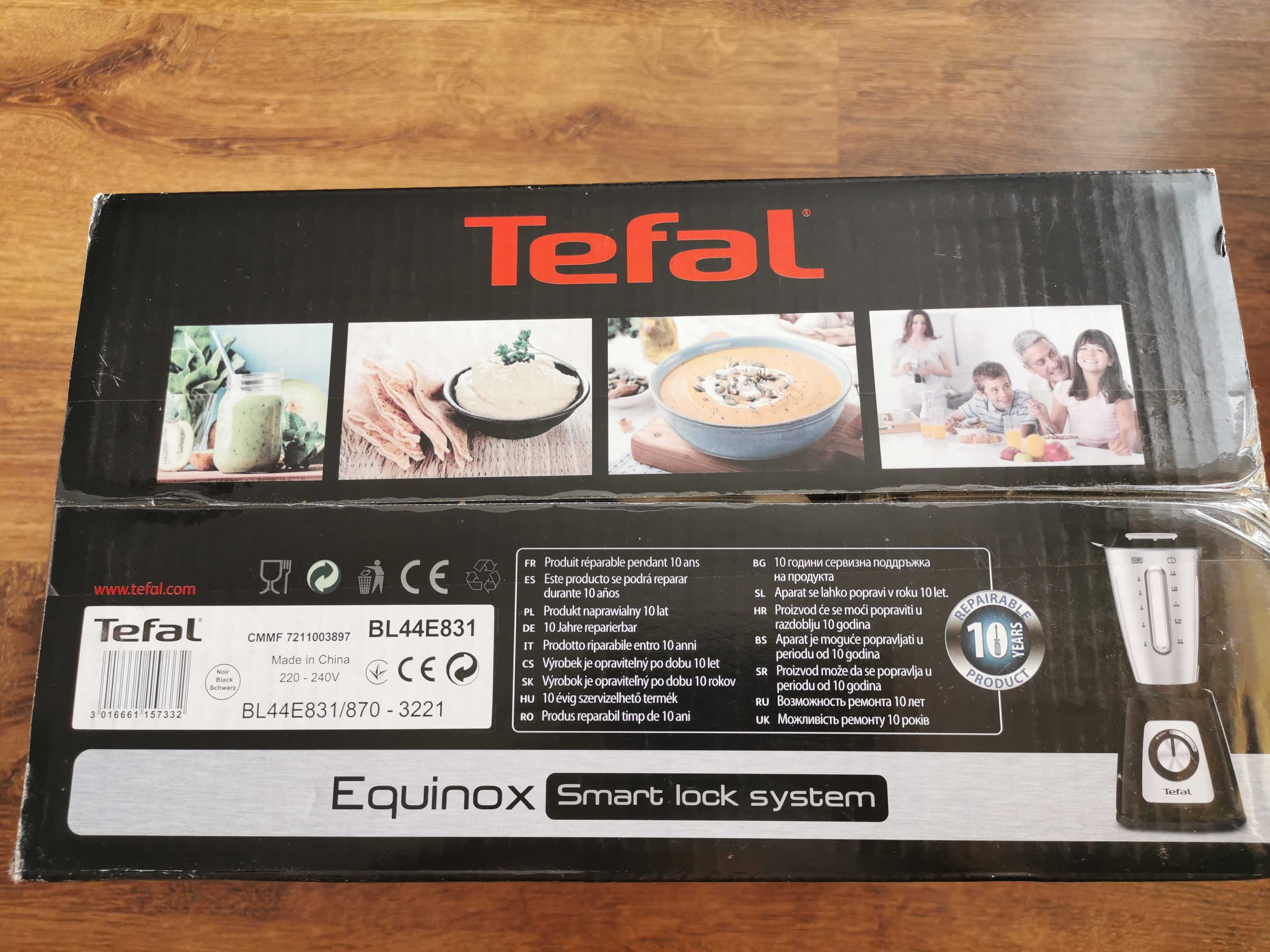 Tefal BL44E831 Blender kielichowy srebrno-czarny nowy model Nowy