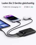 Powerbank 3A 10000mAh szybki mocny kieszonkowy USB-C LED latarka EAFU