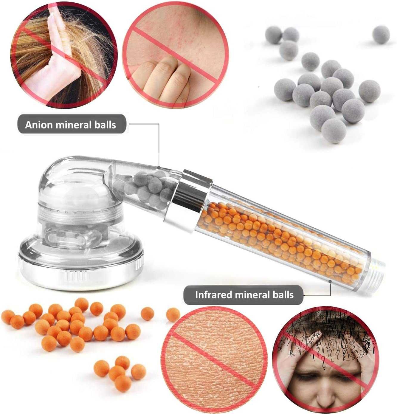 Cabeça de chuveiro com 3 níveis de filtração, Ionic Shower Head, novo
