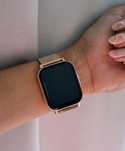 Złoty smartwatch Złota bransoleta + wymienny pasek
