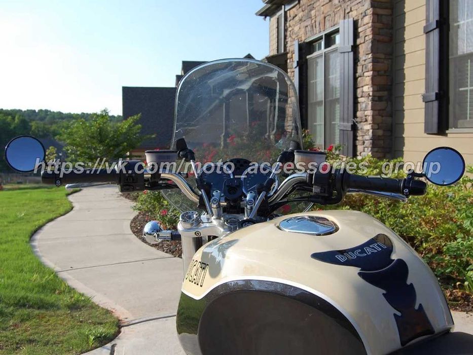 Дзеркала в торець керма 22мм на мотоцикл, зеркала в торец руля