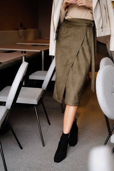 Спідниця на запах міді хакі