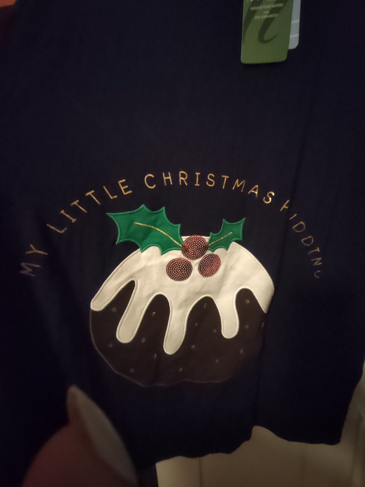Granatowy nowy sweterek świąteczny rozm m/L