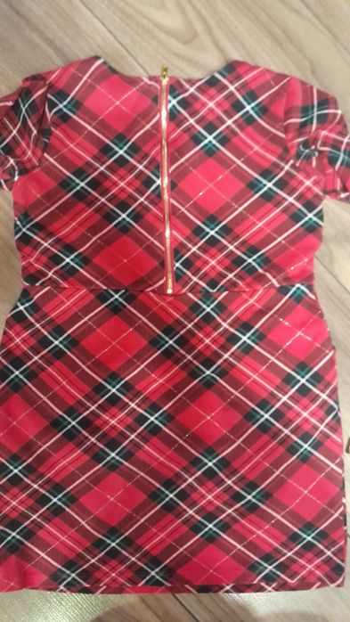 Sukienka świąteczna  w kratę H&M 120/128 6-7 lat