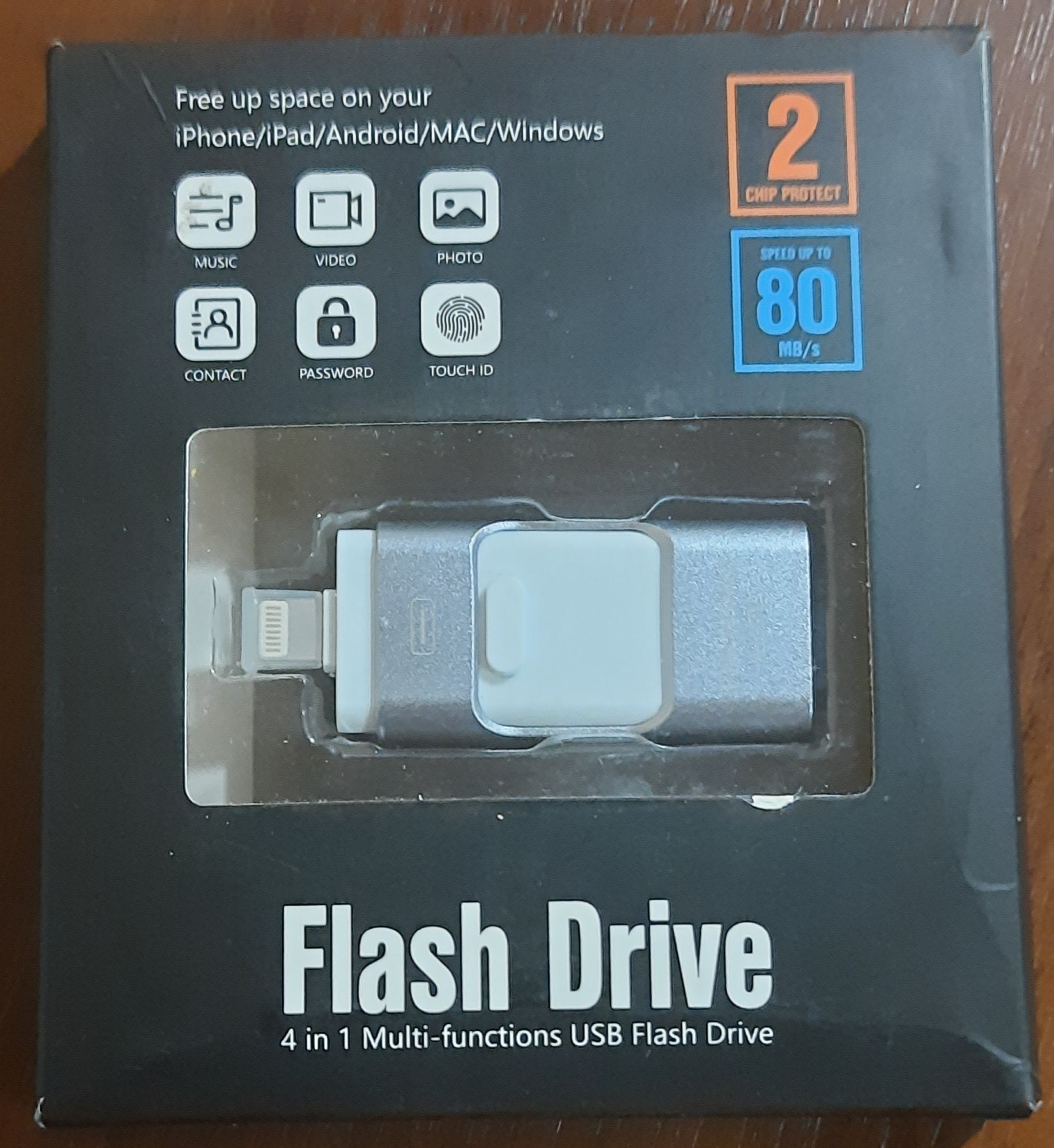 USB-флеш-накопичувач USB Флешка 4в1 256GB Type-C/Micro/Lightning/USB д