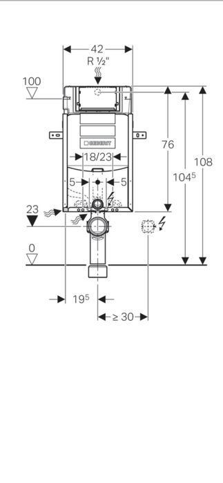 Estrutura GEBERIT Kombifix para sanita suspensa