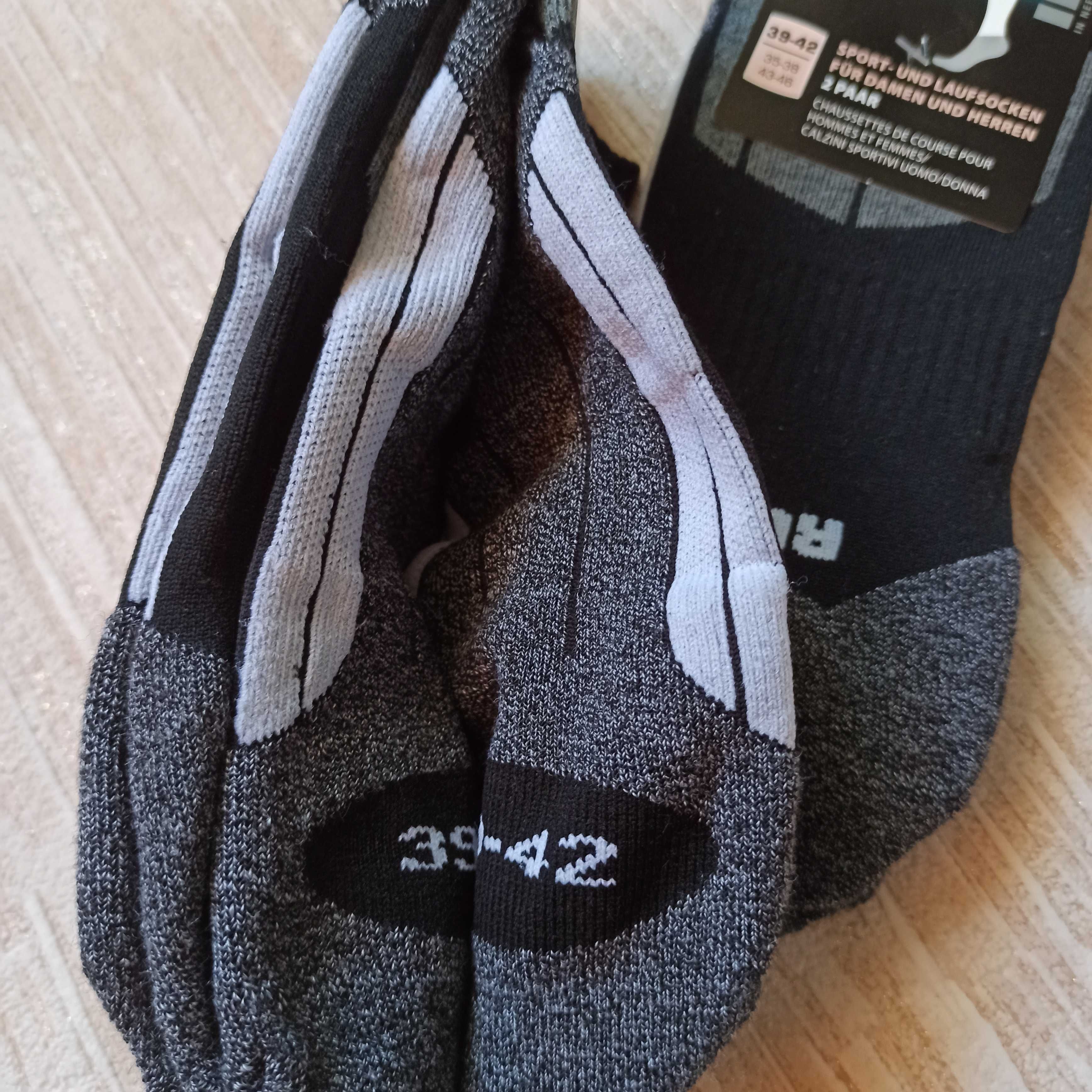 2 пары беговые Crane р.39/42 спортивные зональные термо носки