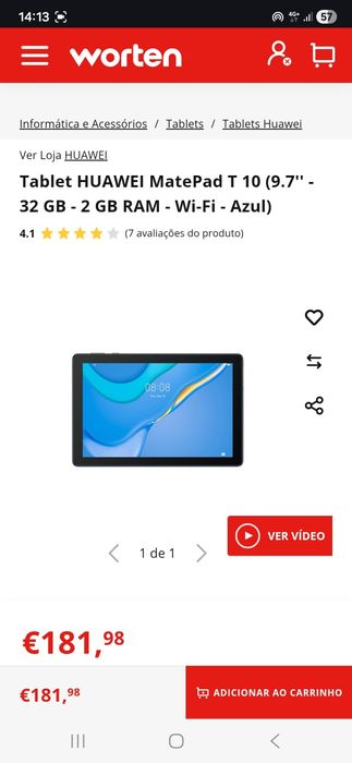 Tablet huawei T10 como novo
