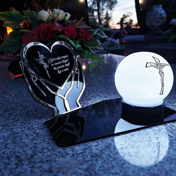 Solarny znicz LED STATUETKA NA CMENTARZ GRÓB DUŻA wieczna lampka