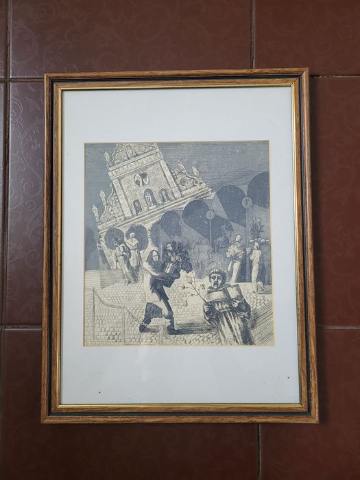 Картина графіка в рамці зі склом