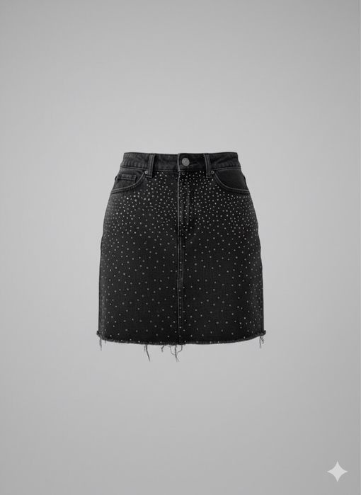 Джинсова спідниця зі стразами