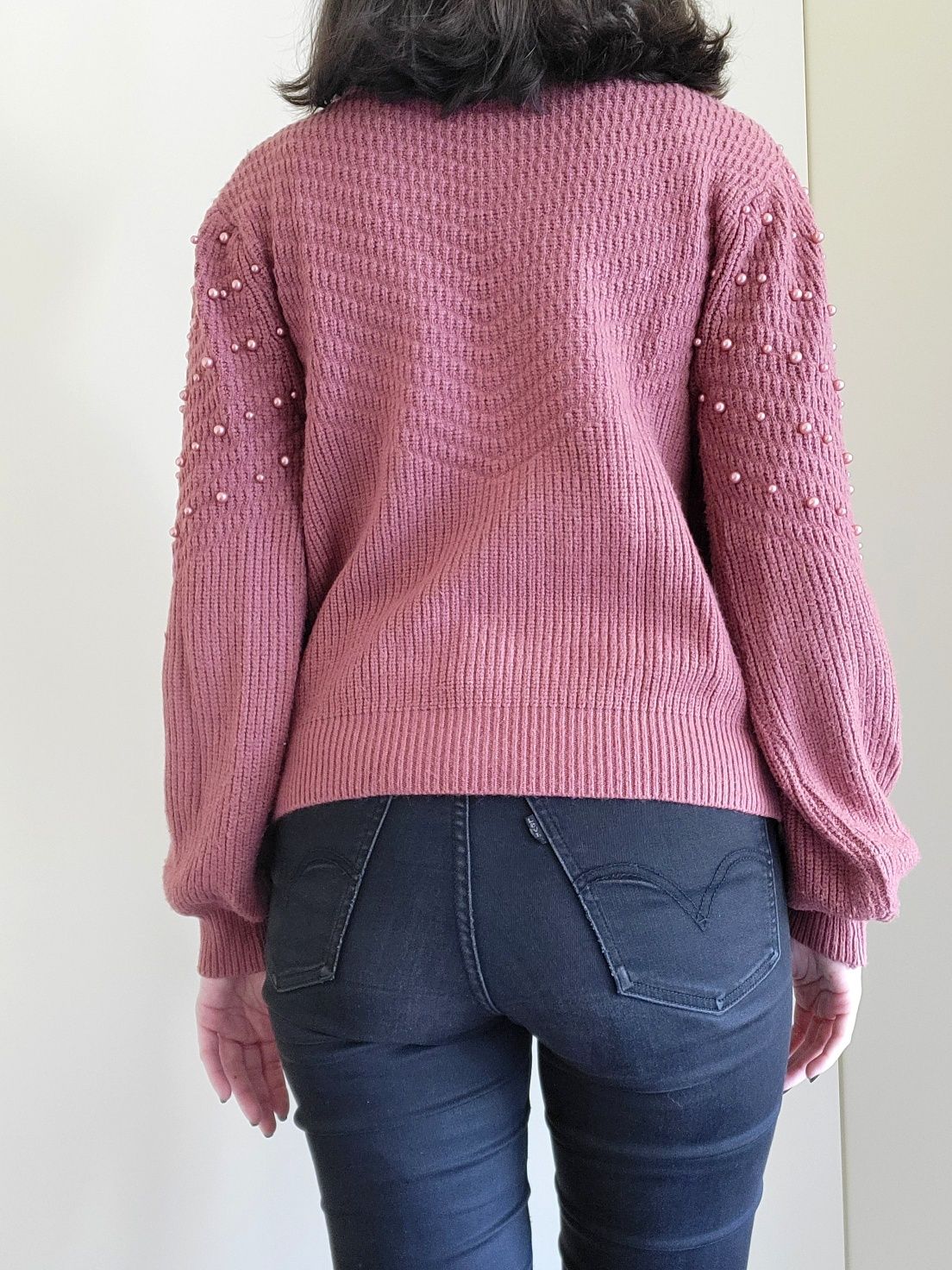 Camisola Rosa Velho com Pérolas