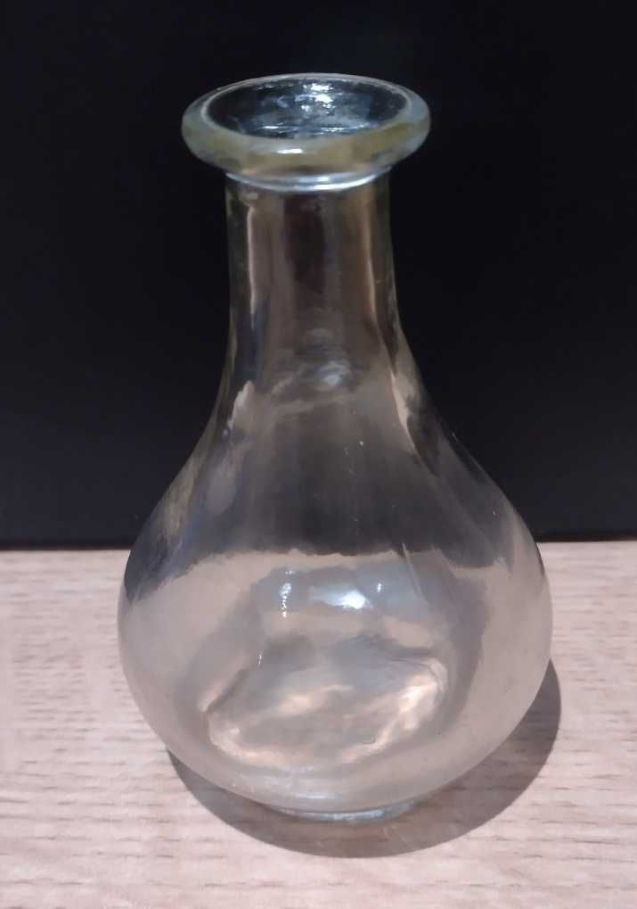 Stylowy szklany flakon na kwiaty (wazon butelka szkło dekoracja)