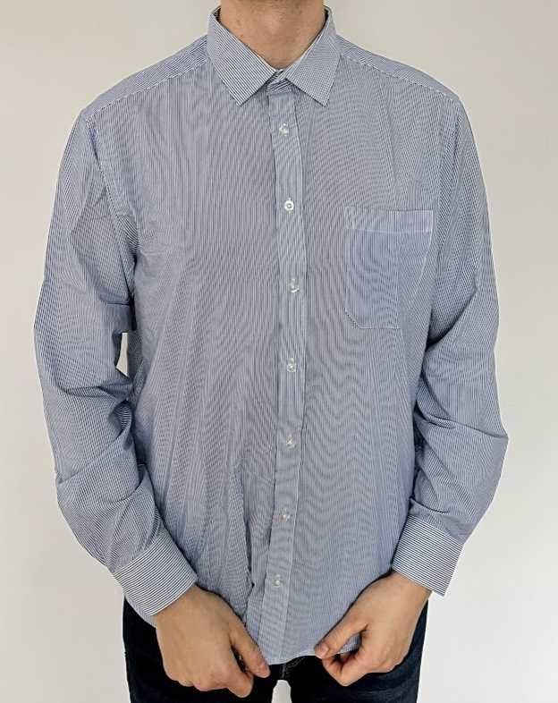 Koszula męska w prążki w kolorze niebieskim