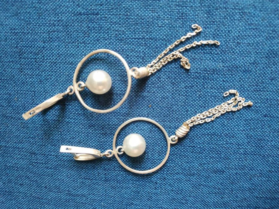 Серьги серебро позолота