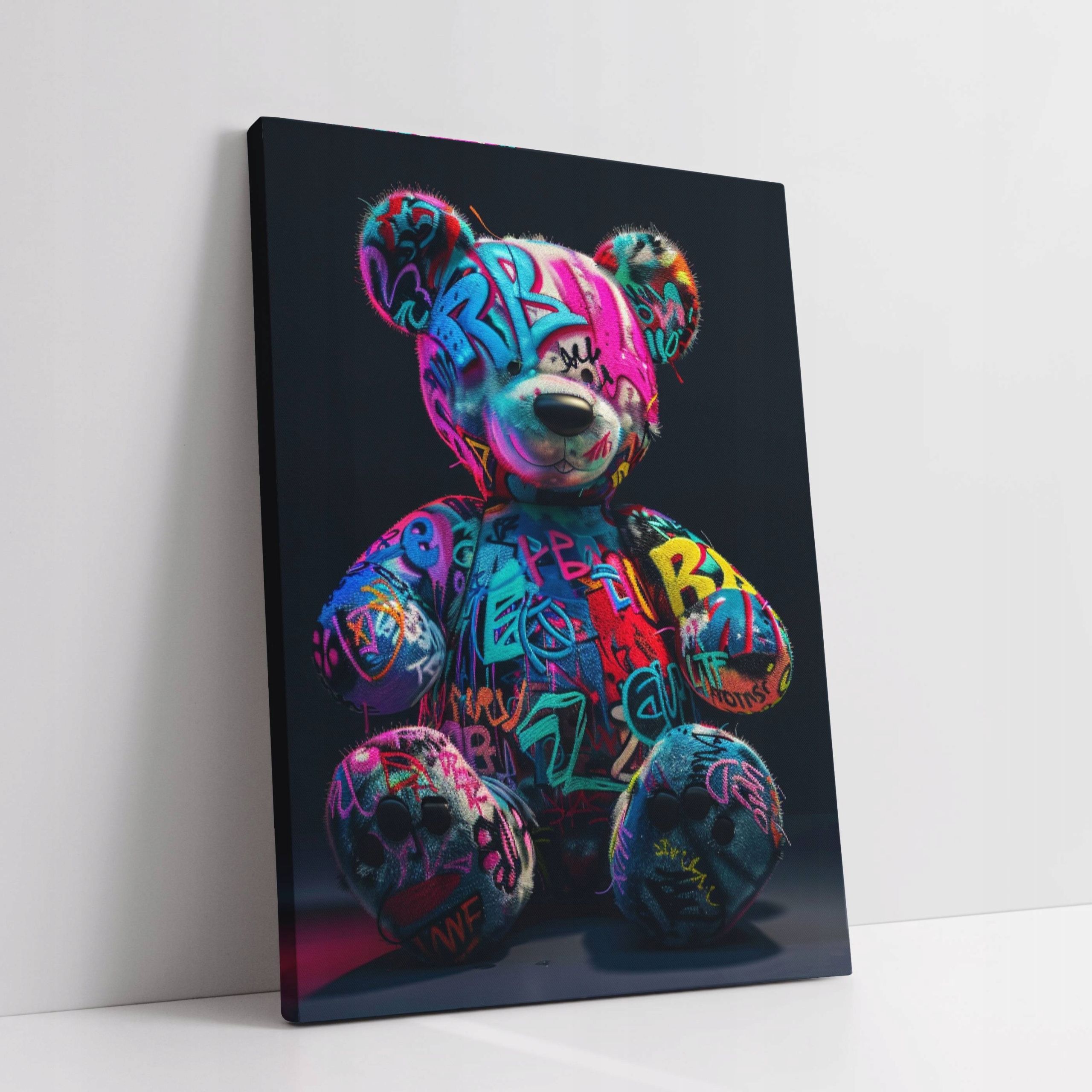 Obraz na płótnie "Grafitti Miś" 60x80 cm - Nowoczesna sztuka do wnętrz