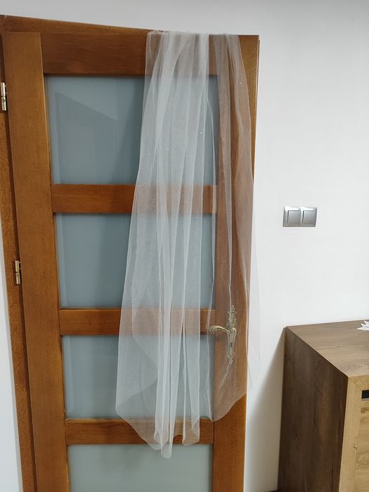 Welon ślubny 160 cm błyszczący