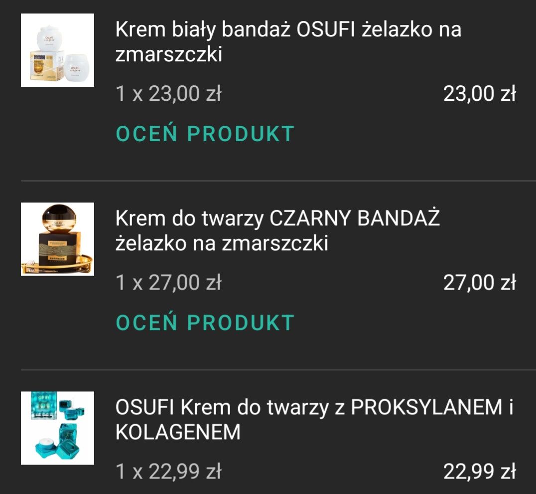 Zestaw kremów OSUFI przeciwzmarszczkowe liftingujące
