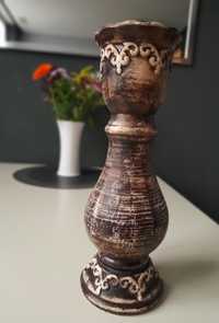 Ceramiczny kolumnowy świecznik vintage