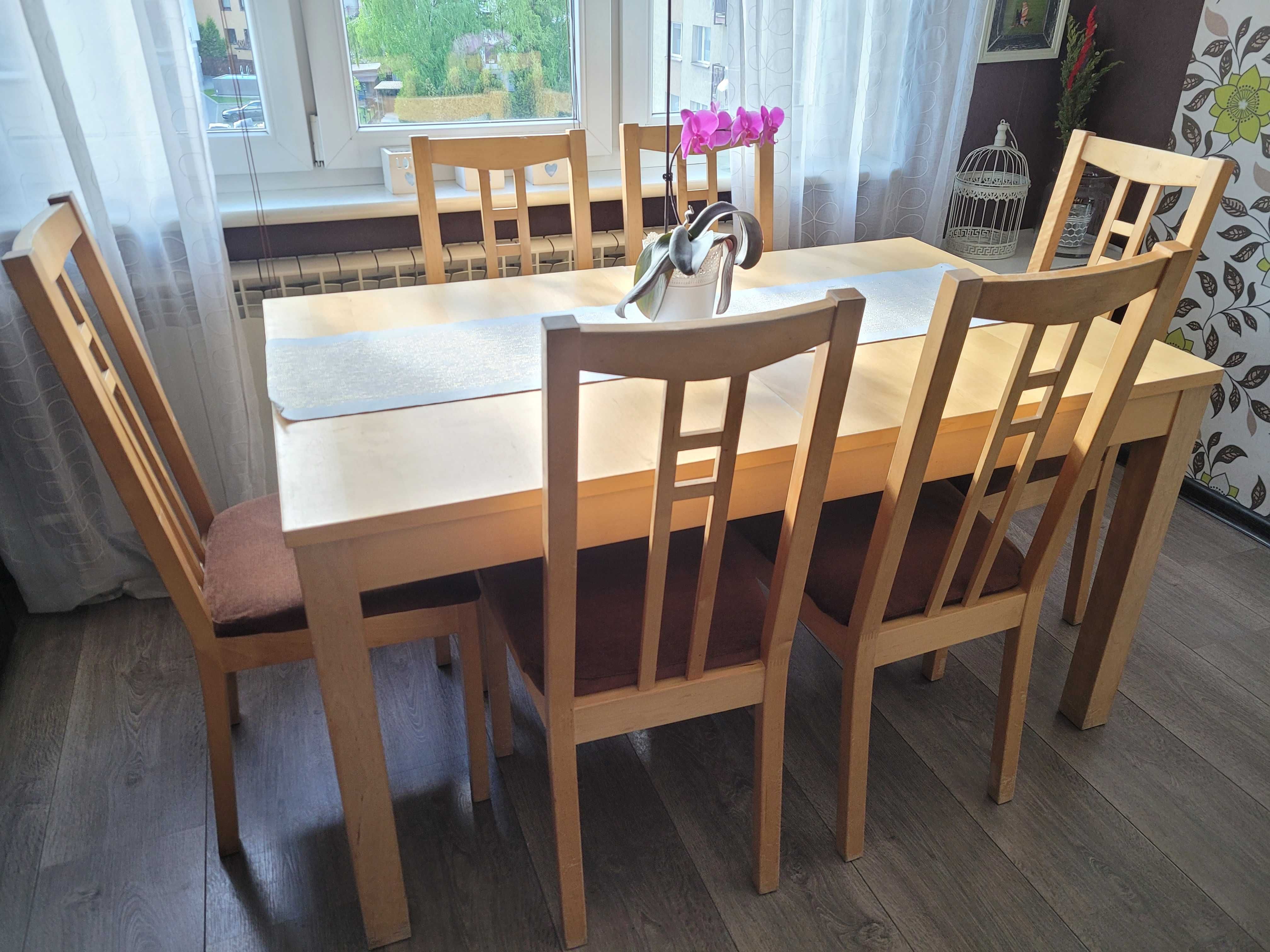 Stół do jadalni + 6 krzeseł IKEA