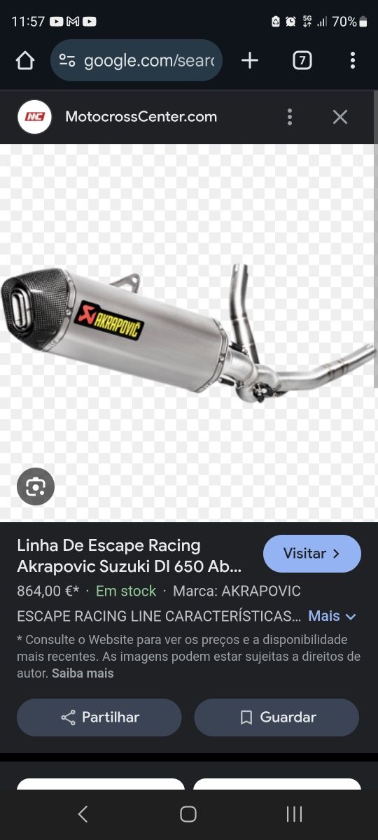 Escape vstrom 650 xt akrapovic