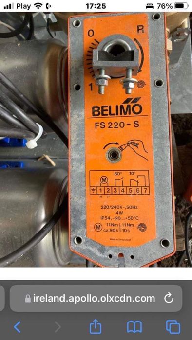 siłownik elektryczny przepustnicy powietrza HESCO BELIMO wentylacja