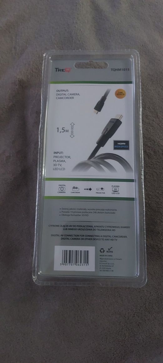 Kabel Hdmi mini hdmi treq wtyk złącze av