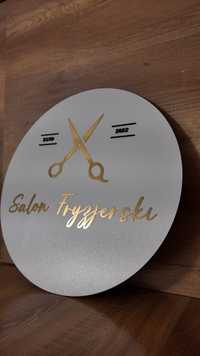 Tablica salon fryzjerski złote litery