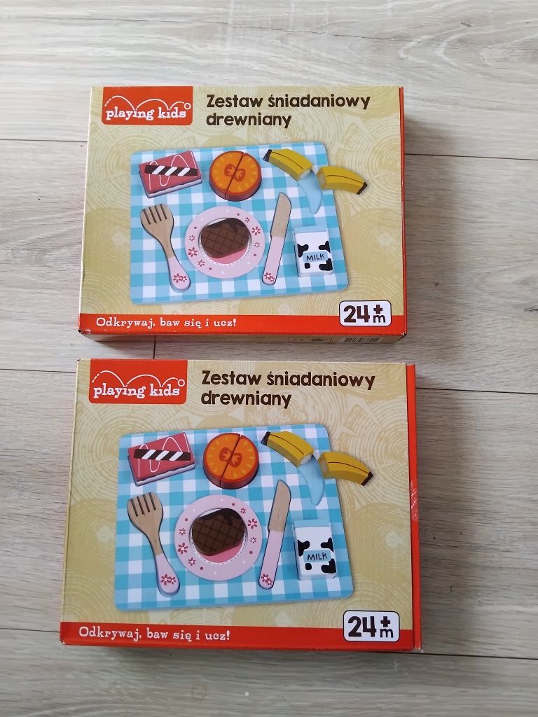nowe Playing Kids 2 lata+ zestaw śniadaniowy drewniany zabawki