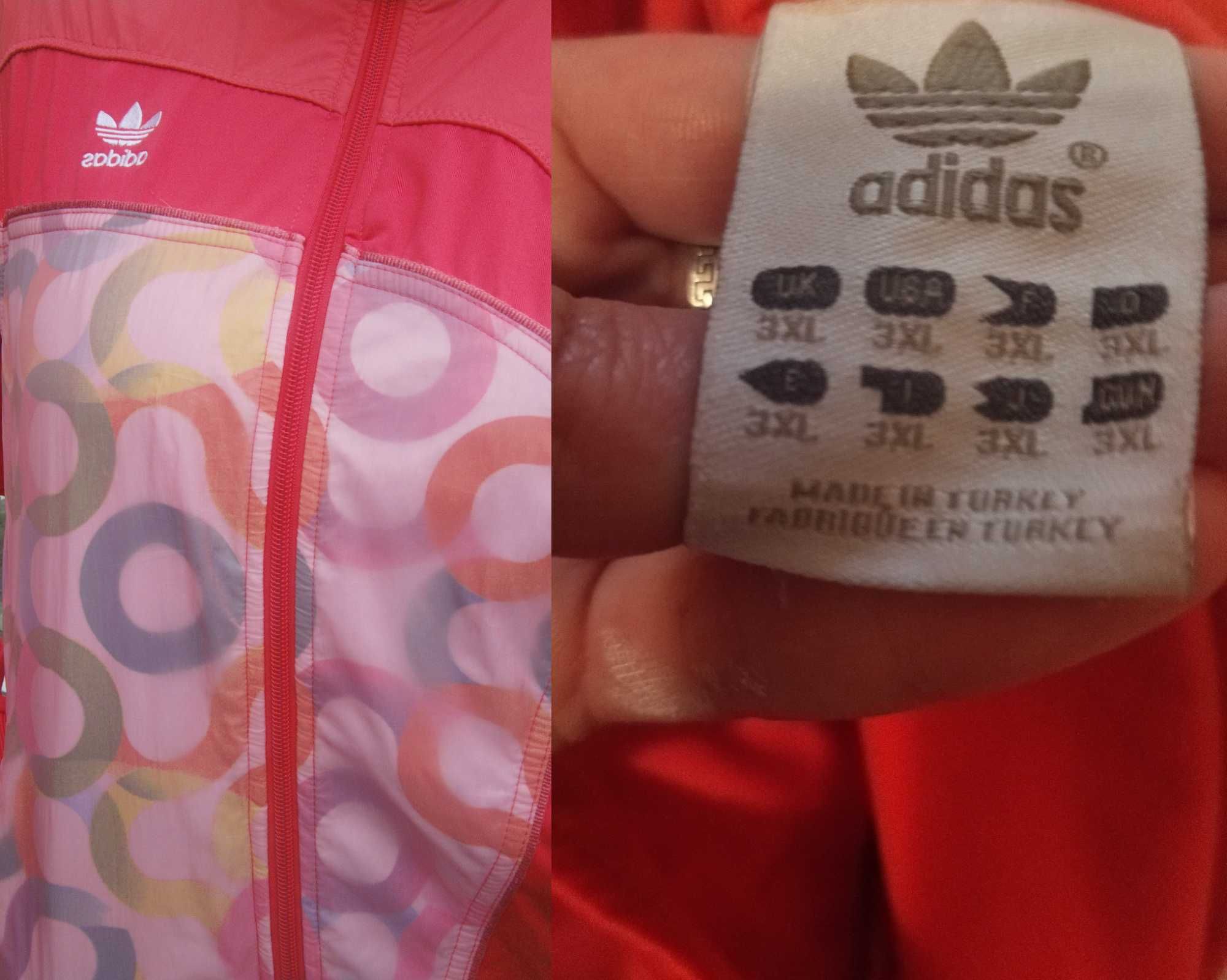 Спортивная куртка-ветровка Adidas. Размер M , Цвет коралловый .