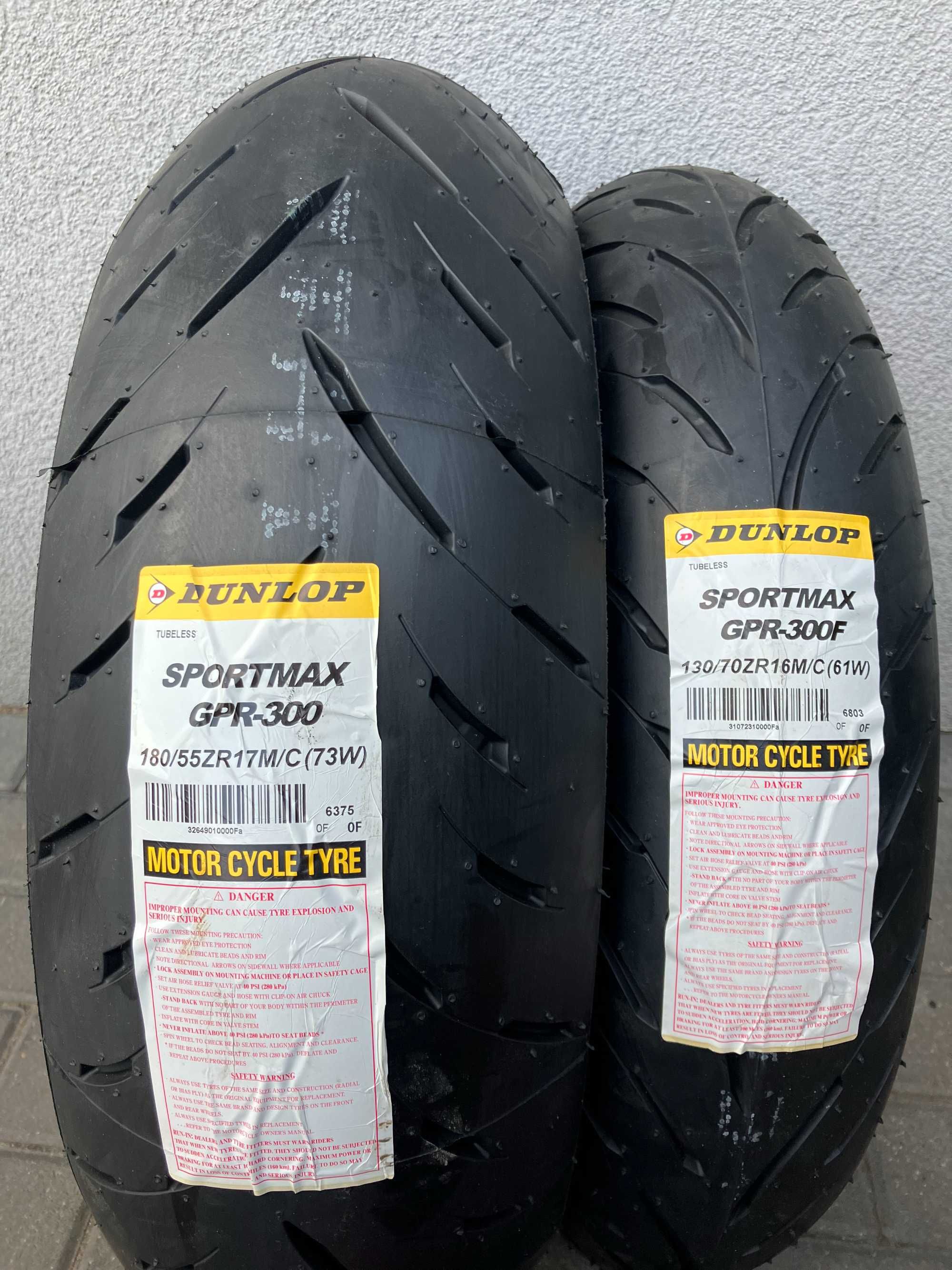 180/55ZR17 + 130/70ZR16 Dunlop SPORTMAX GPR300 TL CBR 900RR CB 600F