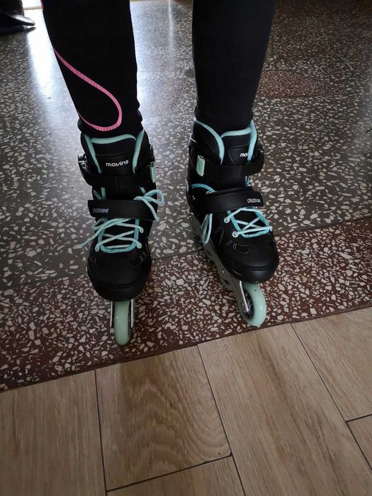 Nowe Rolki Regulowane Damskie Męskie Czarno Niebieskie R. 38-41