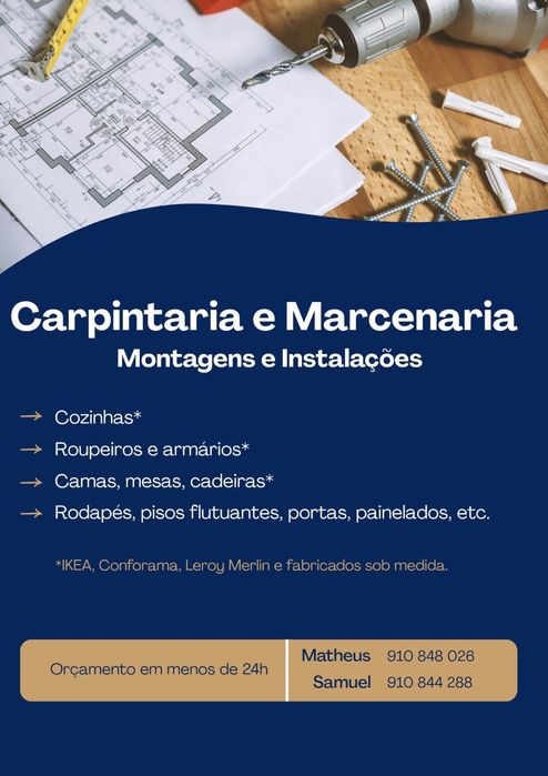 Serviços Pintura/Pladur/carpintaria.