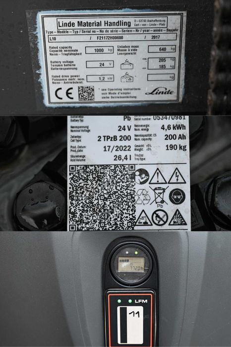 Paleciak elektryczny Linde L10 z Wagą RAVAS 1000kg Bat:22 rok FHP 453