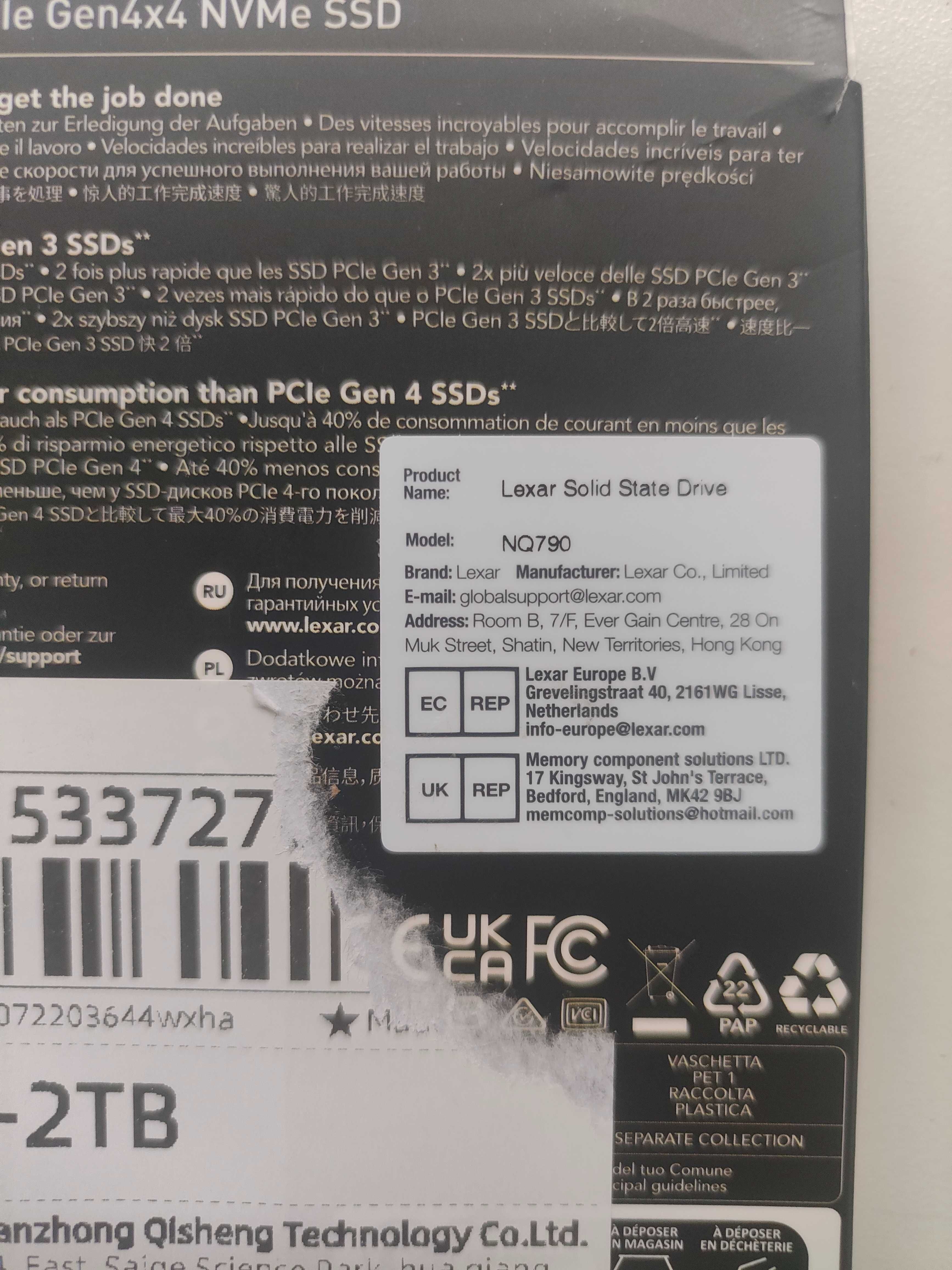 SSD Lexar NQ790 2TB M.2 2280 PCIe4.0x4 NVMe