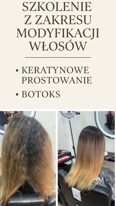 Szkolenie z zakresu modyfkacji włosów Keratynowe porstowanie/Botoks