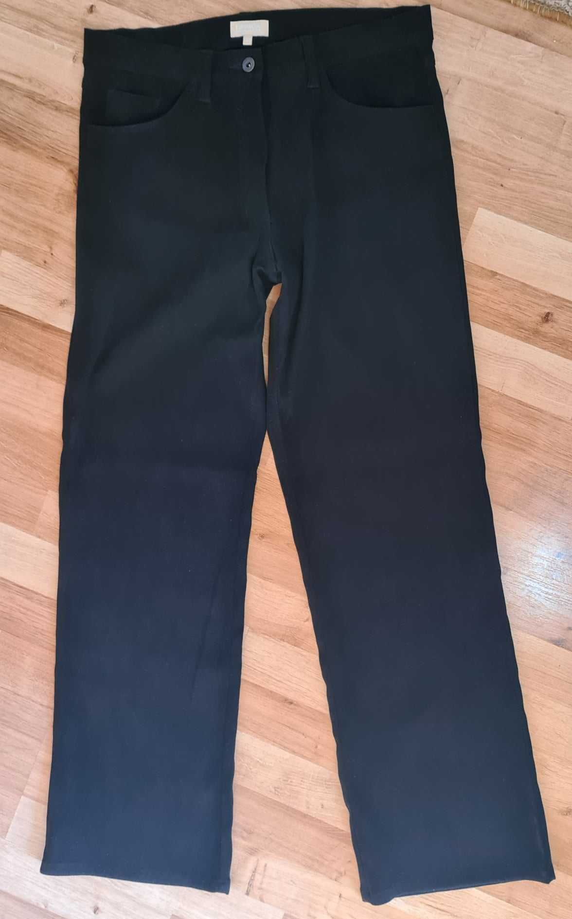 Linnea spodnie damskie z szerokimi nogawkami czarne XL 42