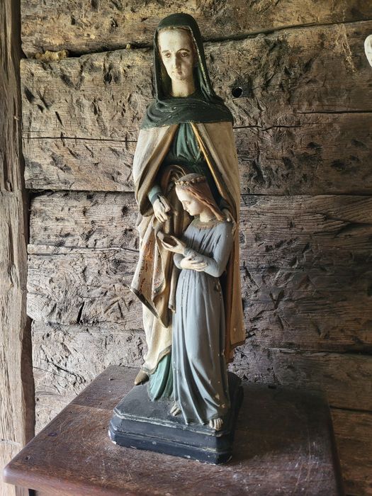 Stara figura Święta Anna I Maryja 50cm