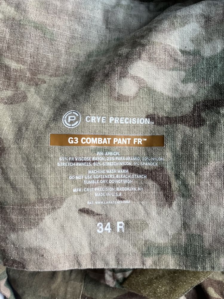 Crye Precision FR Combat Pant G3 Fire Resistant FR Multicam 34R