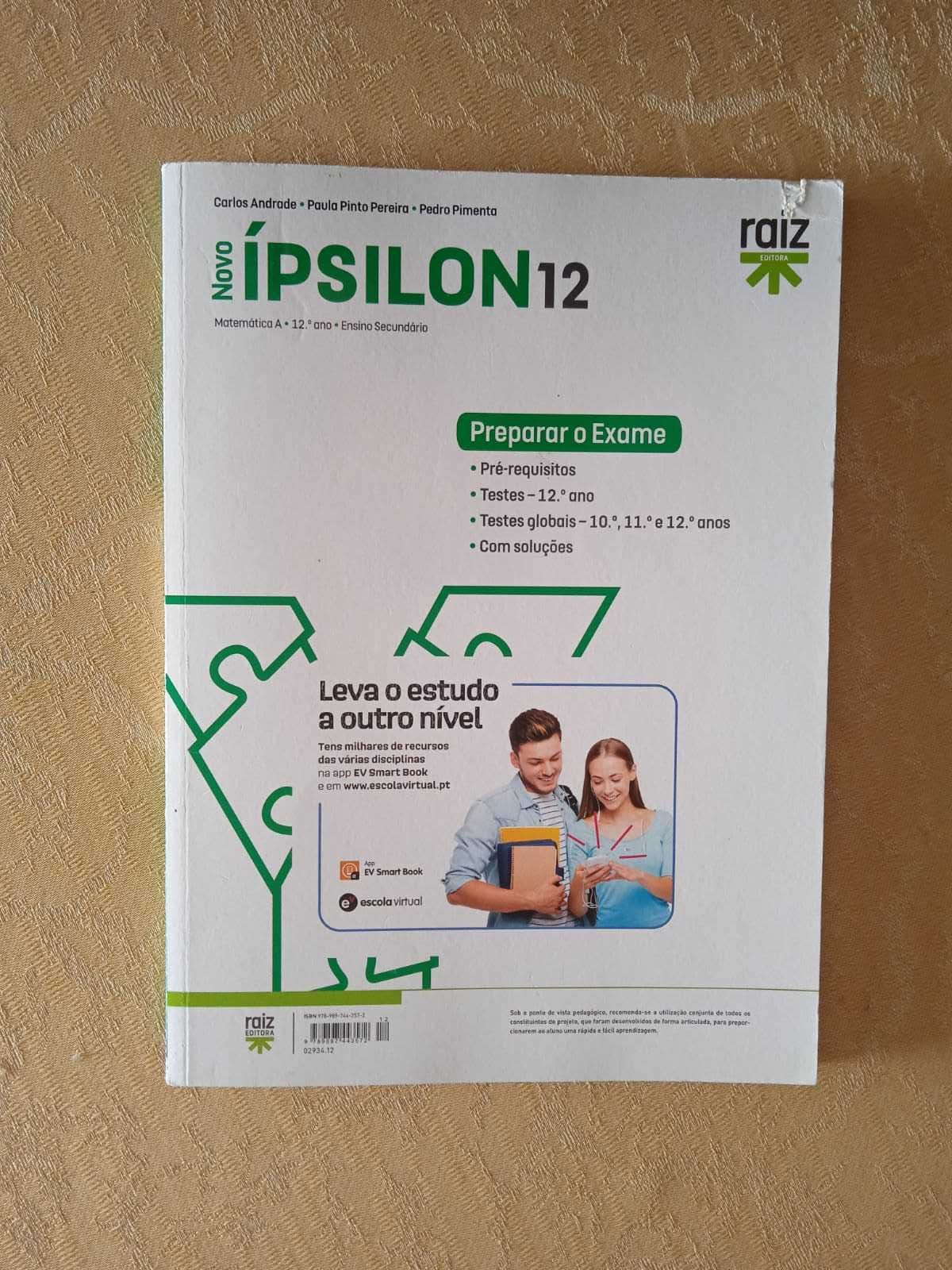 Caderno - Novo Ípsilon 12 - Matemática A - 12.º ano (COMO NOVO)