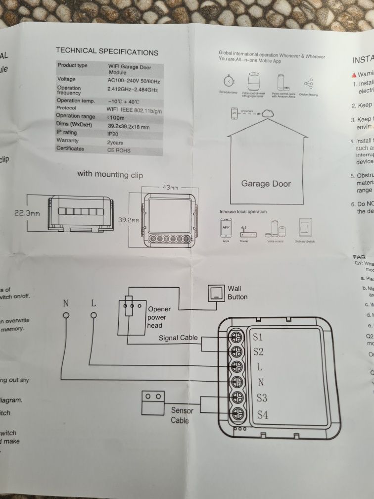 Módulo Wifi para Abrir Portão Eléctrico