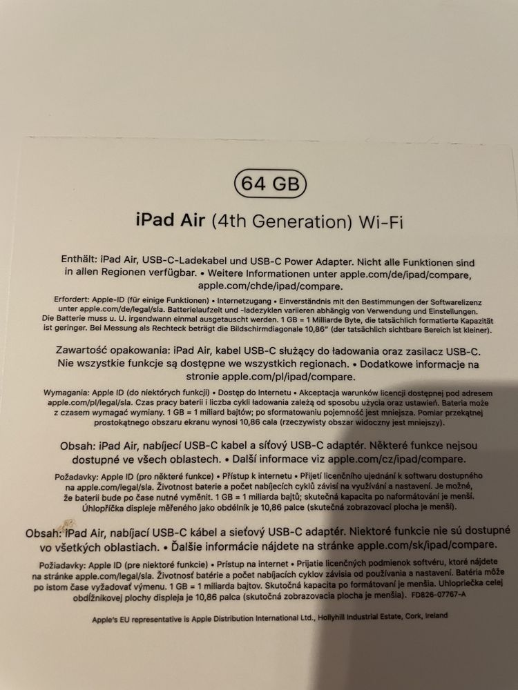 iPad Air (4th Generation) Wi-Fi, 64GB