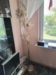Vintage lampa podłogowa w stylu regencji hollywoodzkiej, kwiat lotosu