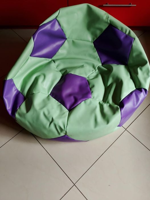 Pufa Piłka GO GIFT XXL Fotel siedzisko zielono-fioletowa