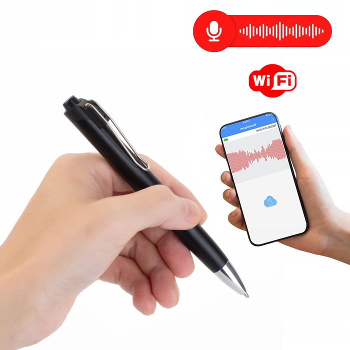Ukryty szpiegowski dyktafon WIFI PODSŁUCH DETEKCJA  DŁUGOPIS