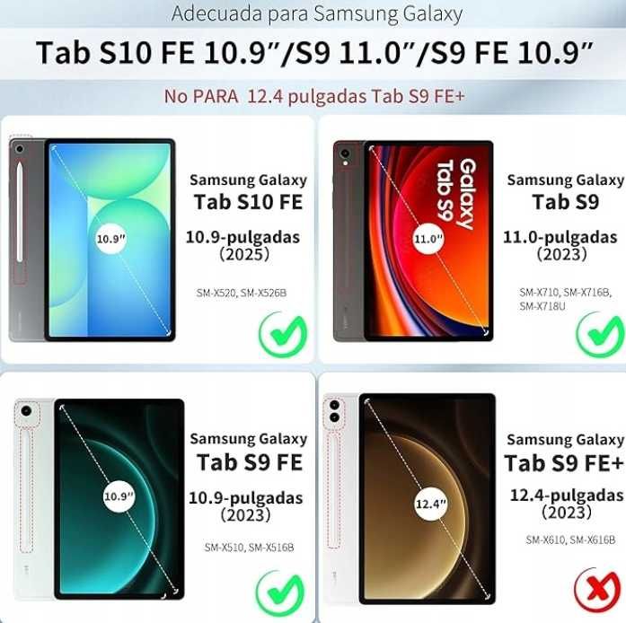 Etui EasyAcc z klawiaturą hiszpańską do Galaxy Tab S9 S9 FE 11 cali