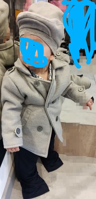 Płaszczyk, spodnie i kaszkiet dziecięcy  86-92