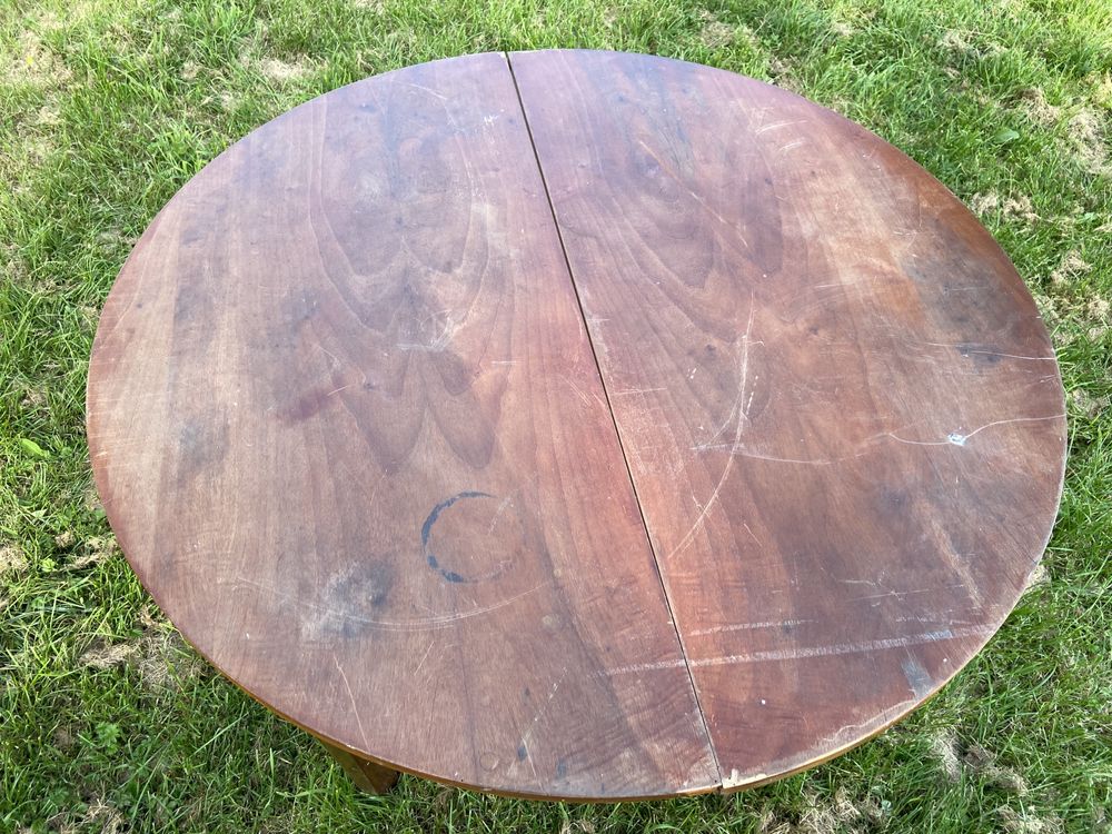 Stół drewniany średnica 110 cm do renowacji